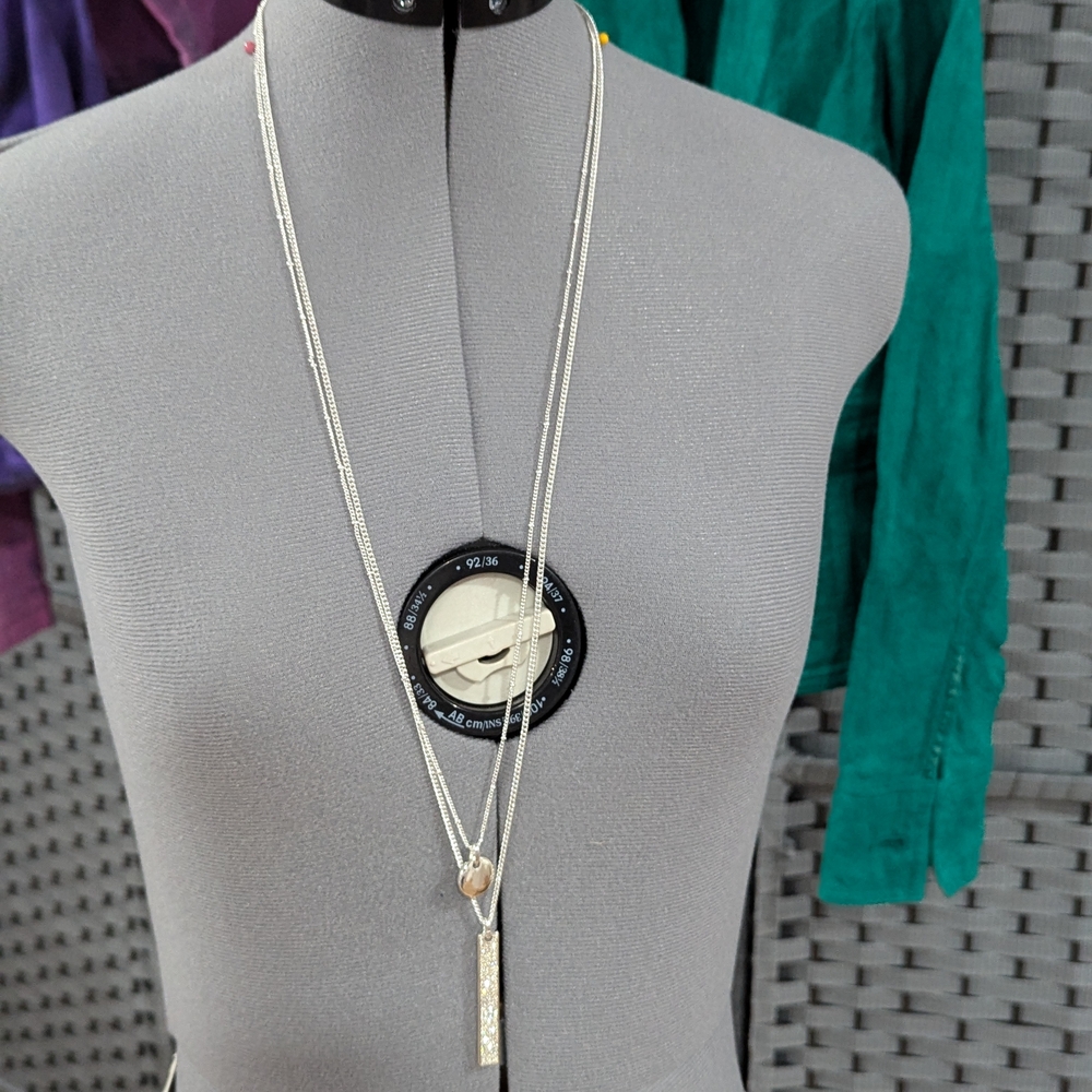 NWT Nine West Silver Tone Double Strand Necklace